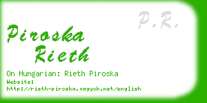 piroska rieth business card